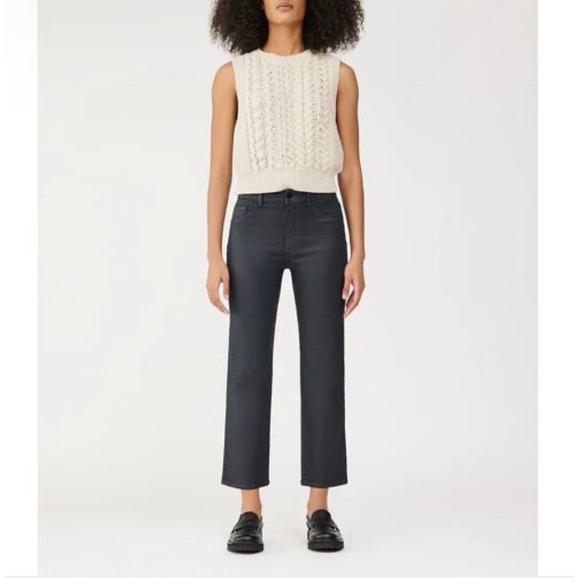 DL1961 Denim - DL1961 Patti Straight High Rise Vintage Ankle Jeans Sharkskin Coated Size 26 NWT